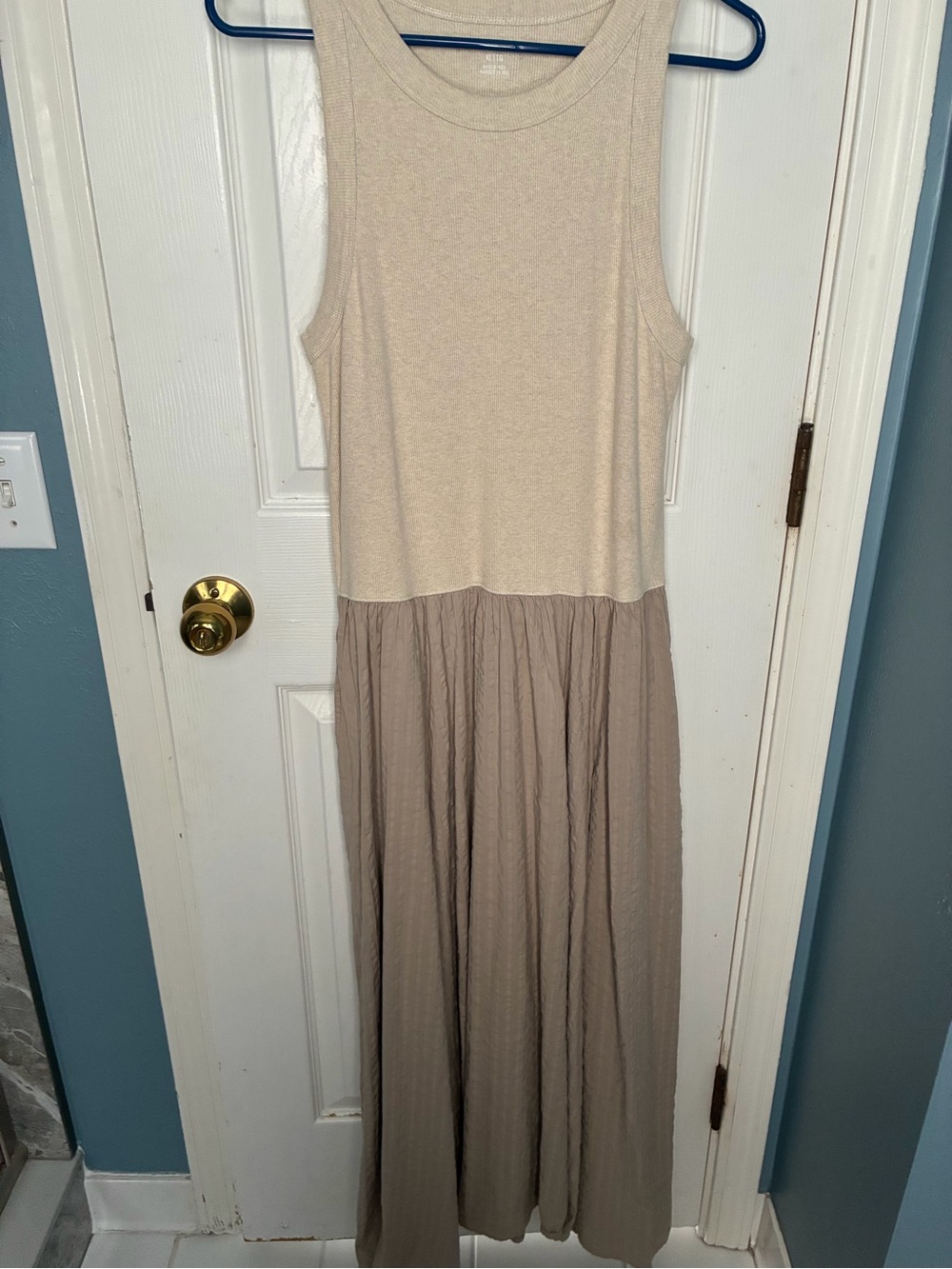 Aerie ribbed At the Barre dress. Heather frost, size XL.